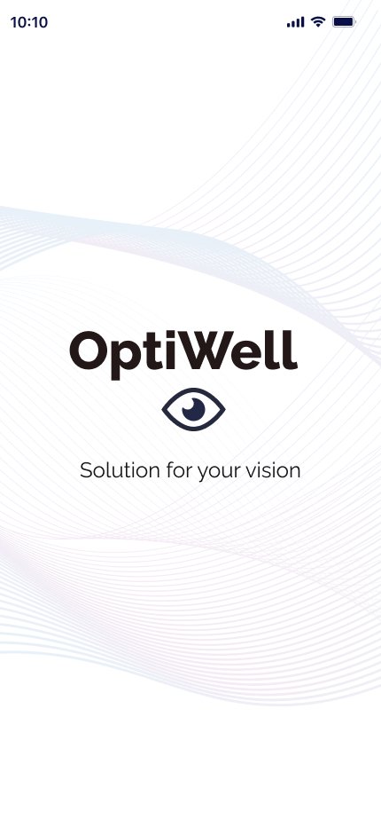 Optiwell splash screen - clean launch screen with logo and tagline